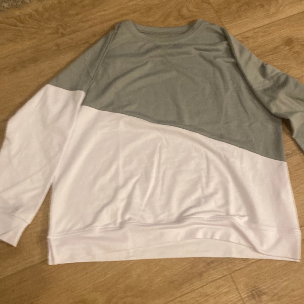 Half and half colored sweatshirt